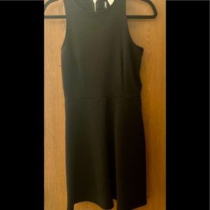 Black Zip up Cut out Dress with Swing Skirt